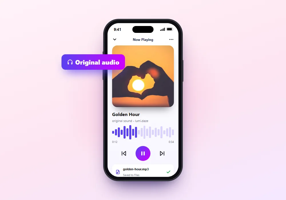 TikTok sound saved as MP3 in its original quality