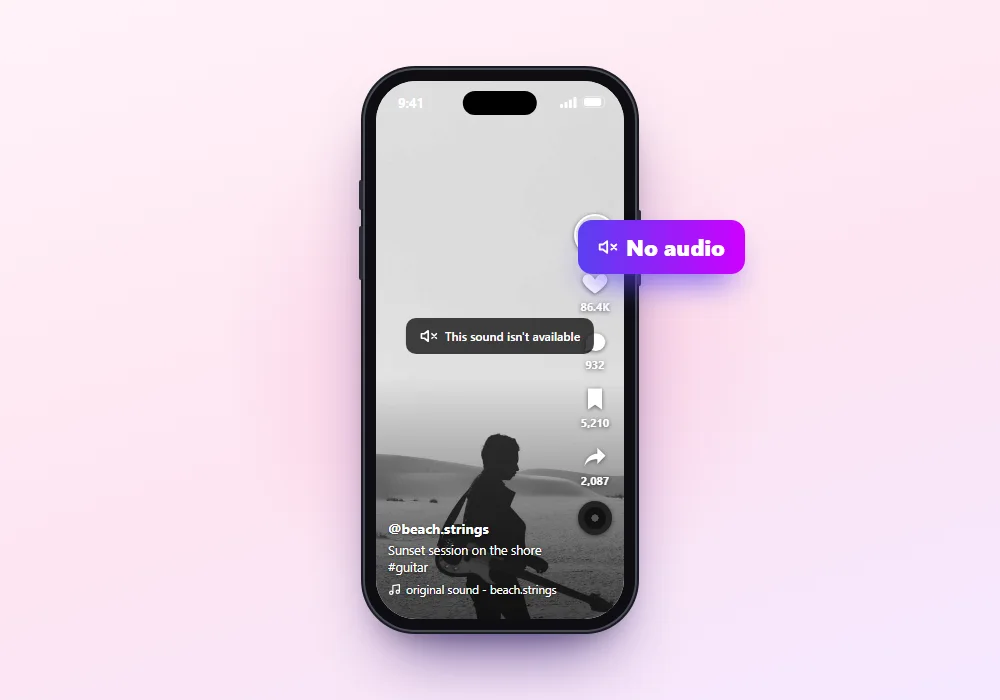 TikTok video with no sound available