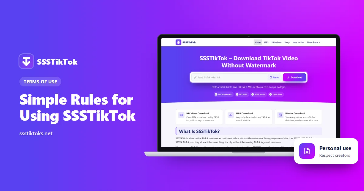 SSSTikTok istifadə şərtləri
