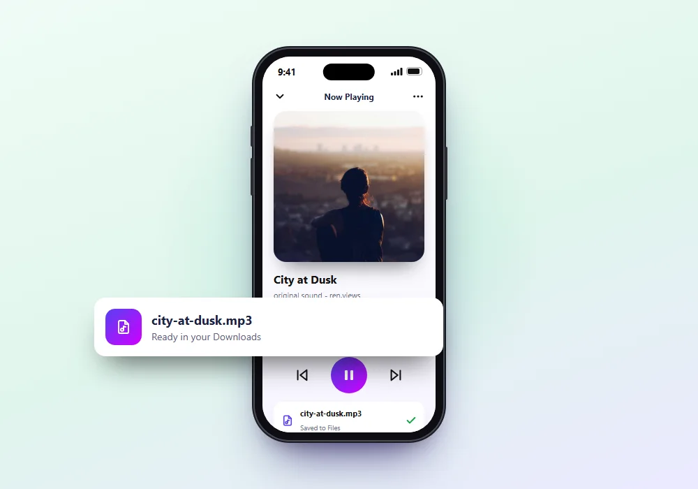 TikMate TikTok sound saved as MP3