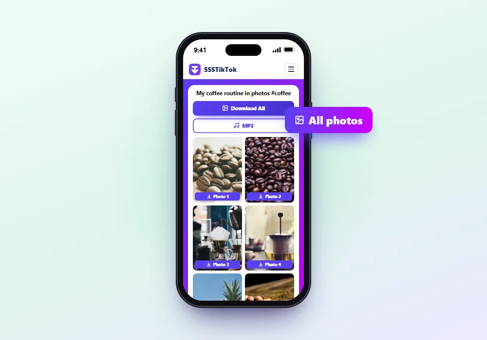 TikMate TikTok slideshow photos download